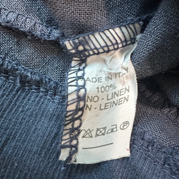 ONZ made in Italy 100% Linen Blazer Size Small Navy - Picture 7 of 10